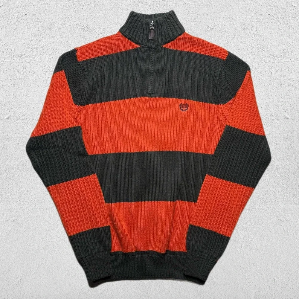 Authentic Chaps 100% cotton heavy-knit quarter-zip pullover sweater